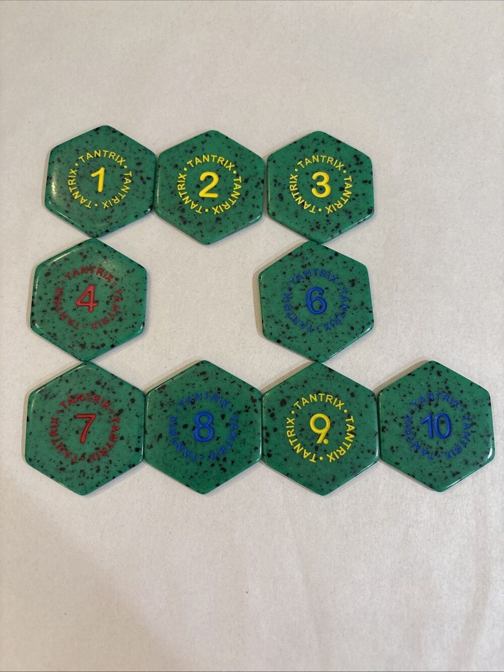 Tantrix Discovery Puzzle Game 1997    9 Green Tiles. Incomplete  Missing #5